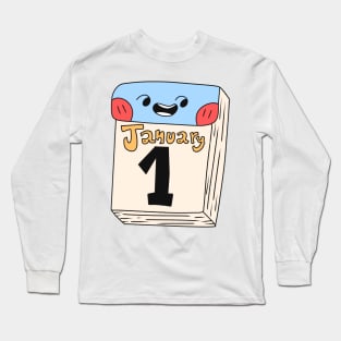 Cute New Year Calendar Long Sleeve T-Shirt